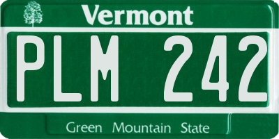 VT license plate PLM242