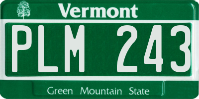 VT license plate PLM243
