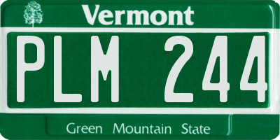 VT license plate PLM244