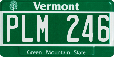 VT license plate PLM246