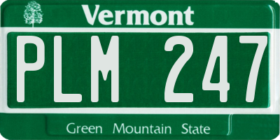 VT license plate PLM247