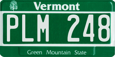 VT license plate PLM248