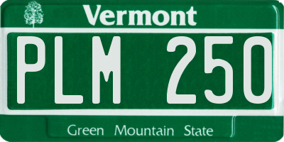 VT license plate PLM250