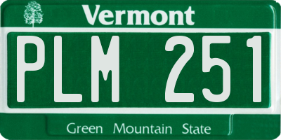 VT license plate PLM251
