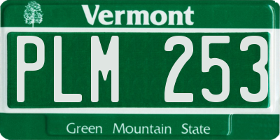 VT license plate PLM253