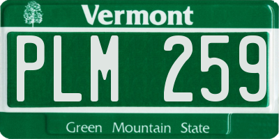 VT license plate PLM259