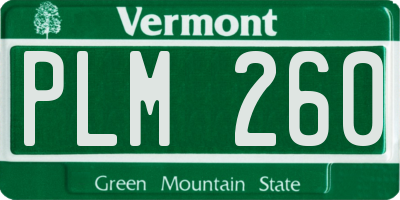 VT license plate PLM260