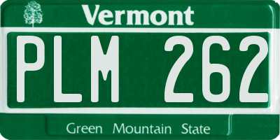 VT license plate PLM262