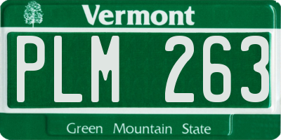 VT license plate PLM263