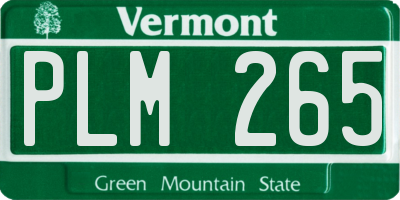 VT license plate PLM265