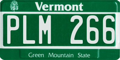 VT license plate PLM266