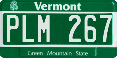 VT license plate PLM267