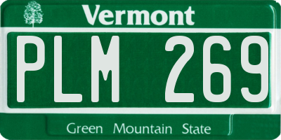 VT license plate PLM269