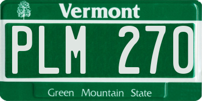 VT license plate PLM270