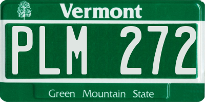 VT license plate PLM272