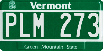 VT license plate PLM273