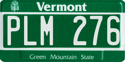 VT license plate PLM276
