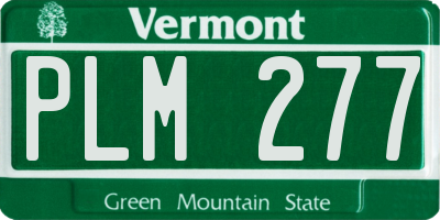 VT license plate PLM277