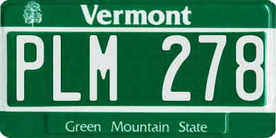 VT license plate PLM278