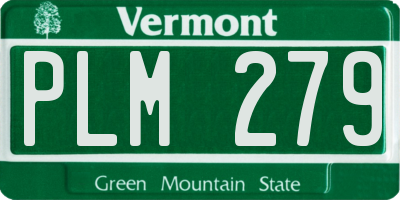 VT license plate PLM279