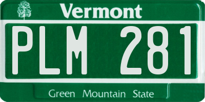 VT license plate PLM281