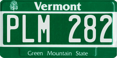 VT license plate PLM282