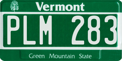VT license plate PLM283