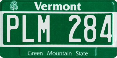 VT license plate PLM284