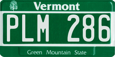 VT license plate PLM286