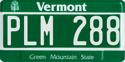 VT license plate PLM288