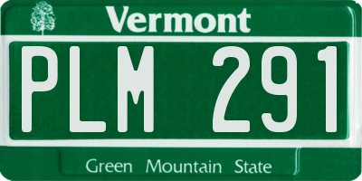 VT license plate PLM291