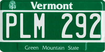 VT license plate PLM292