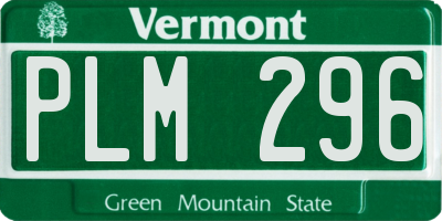 VT license plate PLM296