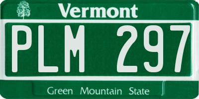 VT license plate PLM297