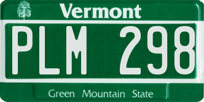 VT license plate PLM298