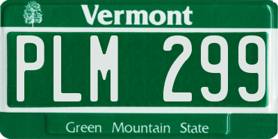 VT license plate PLM299