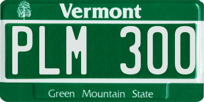 VT license plate PLM300