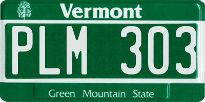 VT license plate PLM303