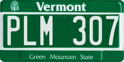 VT license plate PLM307