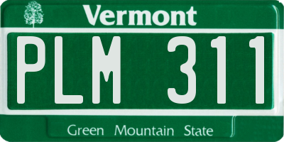 VT license plate PLM311
