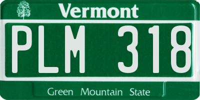 VT license plate PLM318