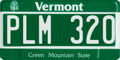 VT license plate PLM320