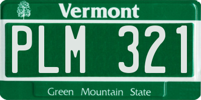 VT license plate PLM321
