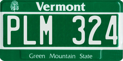 VT license plate PLM324