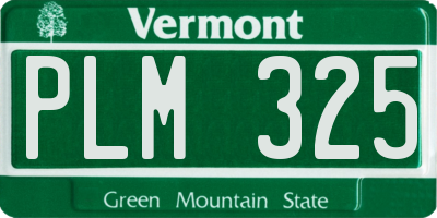 VT license plate PLM325