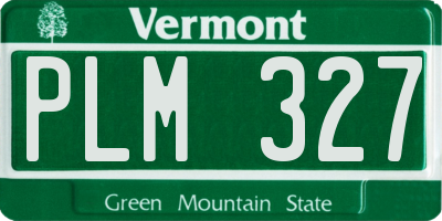 VT license plate PLM327
