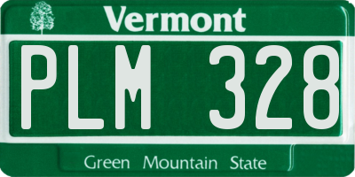 VT license plate PLM328