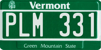 VT license plate PLM331