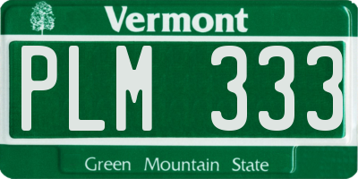 VT license plate PLM333