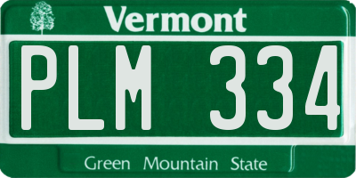 VT license plate PLM334
